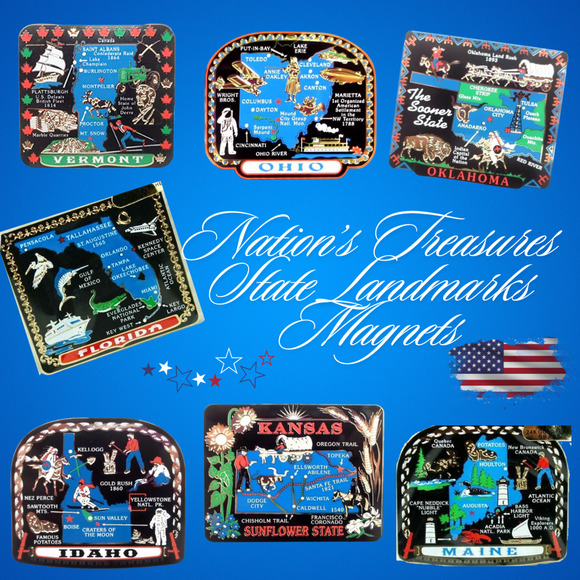 Florida State Landmarks Collectible Magnet Brass Travel Souvenir - Picture 2 of 2